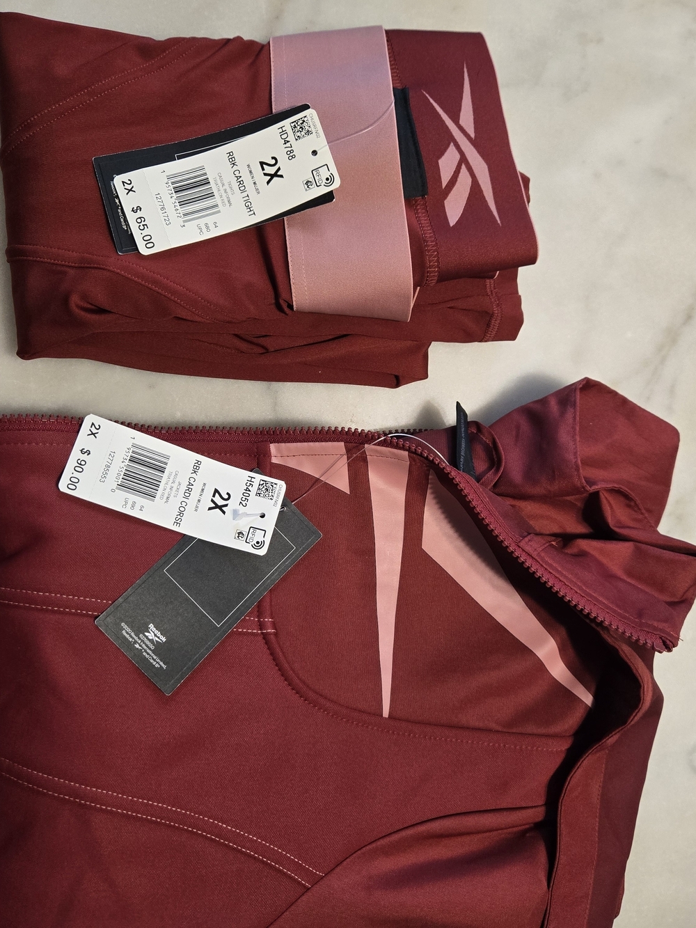 Reebok Maroon Athletic Top And Bottom- Women's Size 2X